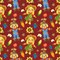 Fall Autumn Thanksgiving Fabric Fall Friends on Burgundy 100% Cotton Fabric